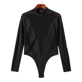 Sexy Turtleneck Mesh Bodysuit